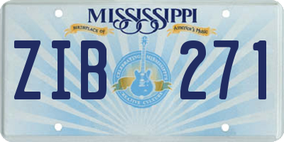 MS license plate ZIB271