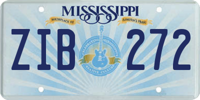 MS license plate ZIB272