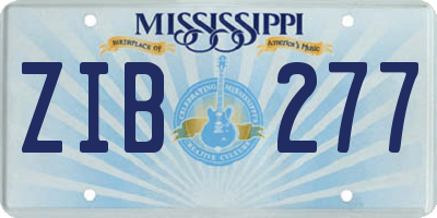 MS license plate ZIB277