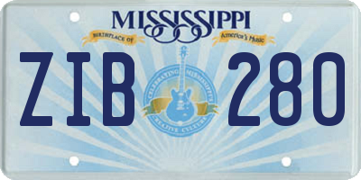 MS license plate ZIB280