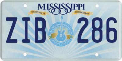 MS license plate ZIB286