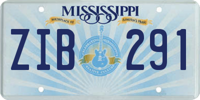 MS license plate ZIB291