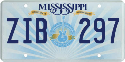 MS license plate ZIB297
