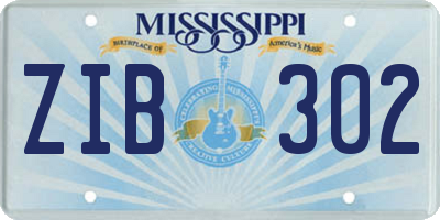 MS license plate ZIB302