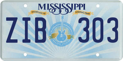 MS license plate ZIB303