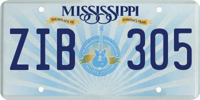 MS license plate ZIB305