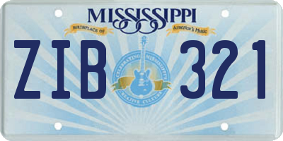 MS license plate ZIB321
