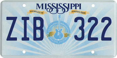 MS license plate ZIB322