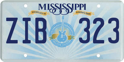 MS license plate ZIB323