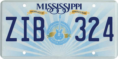 MS license plate ZIB324
