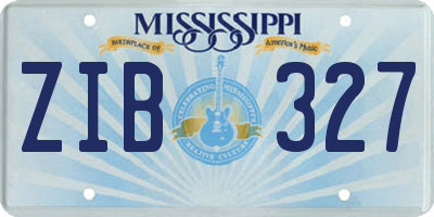 MS license plate ZIB327