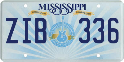 MS license plate ZIB336