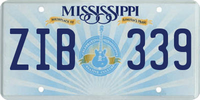 MS license plate ZIB339