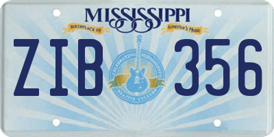 MS license plate ZIB356