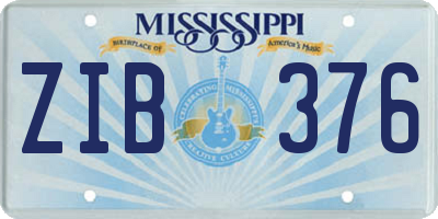 MS license plate ZIB376