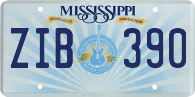 MS license plate ZIB390