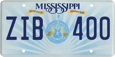 MS license plate ZIB400