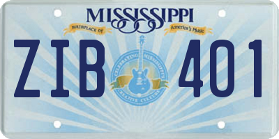 MS license plate ZIB401