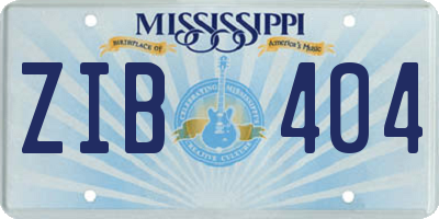 MS license plate ZIB404