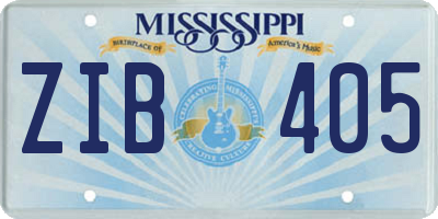 MS license plate ZIB405