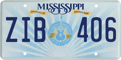MS license plate ZIB406