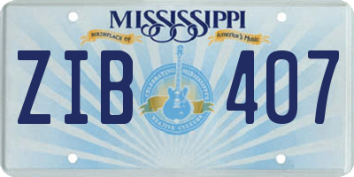 MS license plate ZIB407