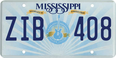 MS license plate ZIB408