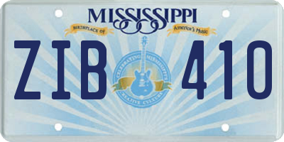 MS license plate ZIB410