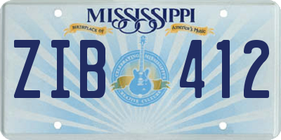 MS license plate ZIB412