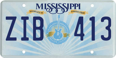 MS license plate ZIB413