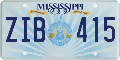 MS license plate ZIB415