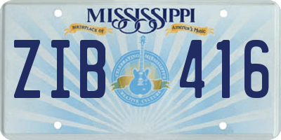 MS license plate ZIB416