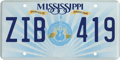 MS license plate ZIB419