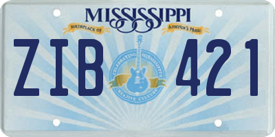 MS license plate ZIB421