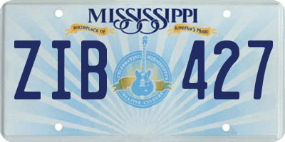 MS license plate ZIB427
