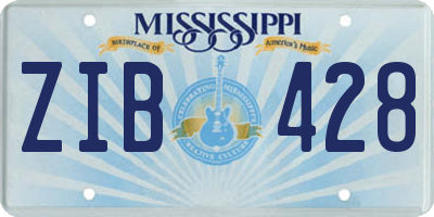 MS license plate ZIB428