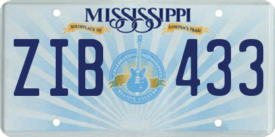 MS license plate ZIB433