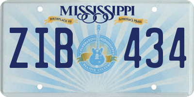MS license plate ZIB434