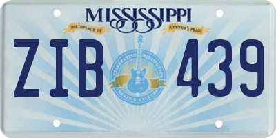 MS license plate ZIB439