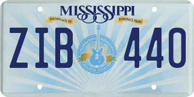 MS license plate ZIB440