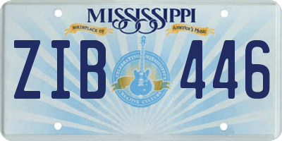 MS license plate ZIB446