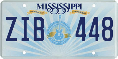 MS license plate ZIB448