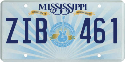 MS license plate ZIB461