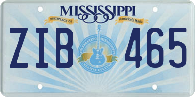 MS license plate ZIB465