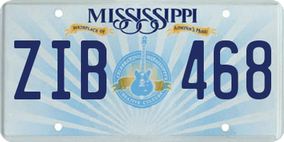 MS license plate ZIB468