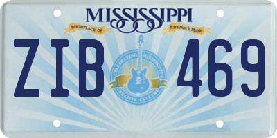 MS license plate ZIB469