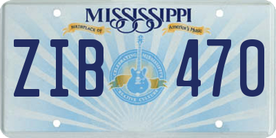 MS license plate ZIB470