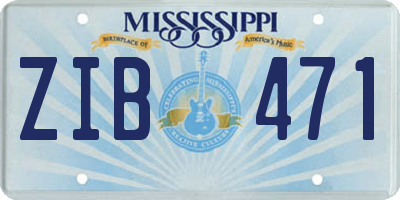 MS license plate ZIB471