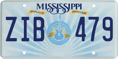 MS license plate ZIB479