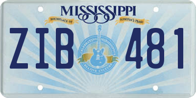 MS license plate ZIB481